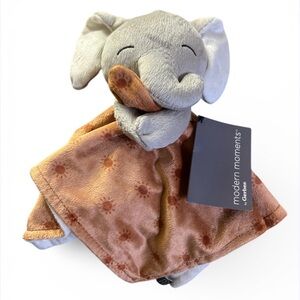 Modern Moments Gerber Gray Elephant Brown Lovey Baby Security Blanket